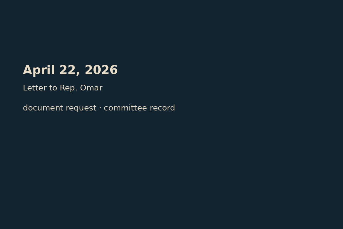 Typographic plate — April 22, 2026 Robbins letter / document request.