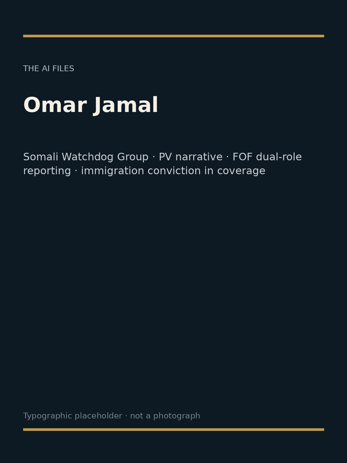 Omar Jamal — typographic cover (face-forward portrait pending)