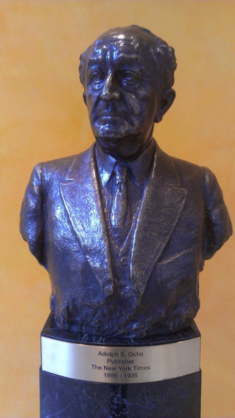 Bust of Adolph Ochs in the New York Times lobby