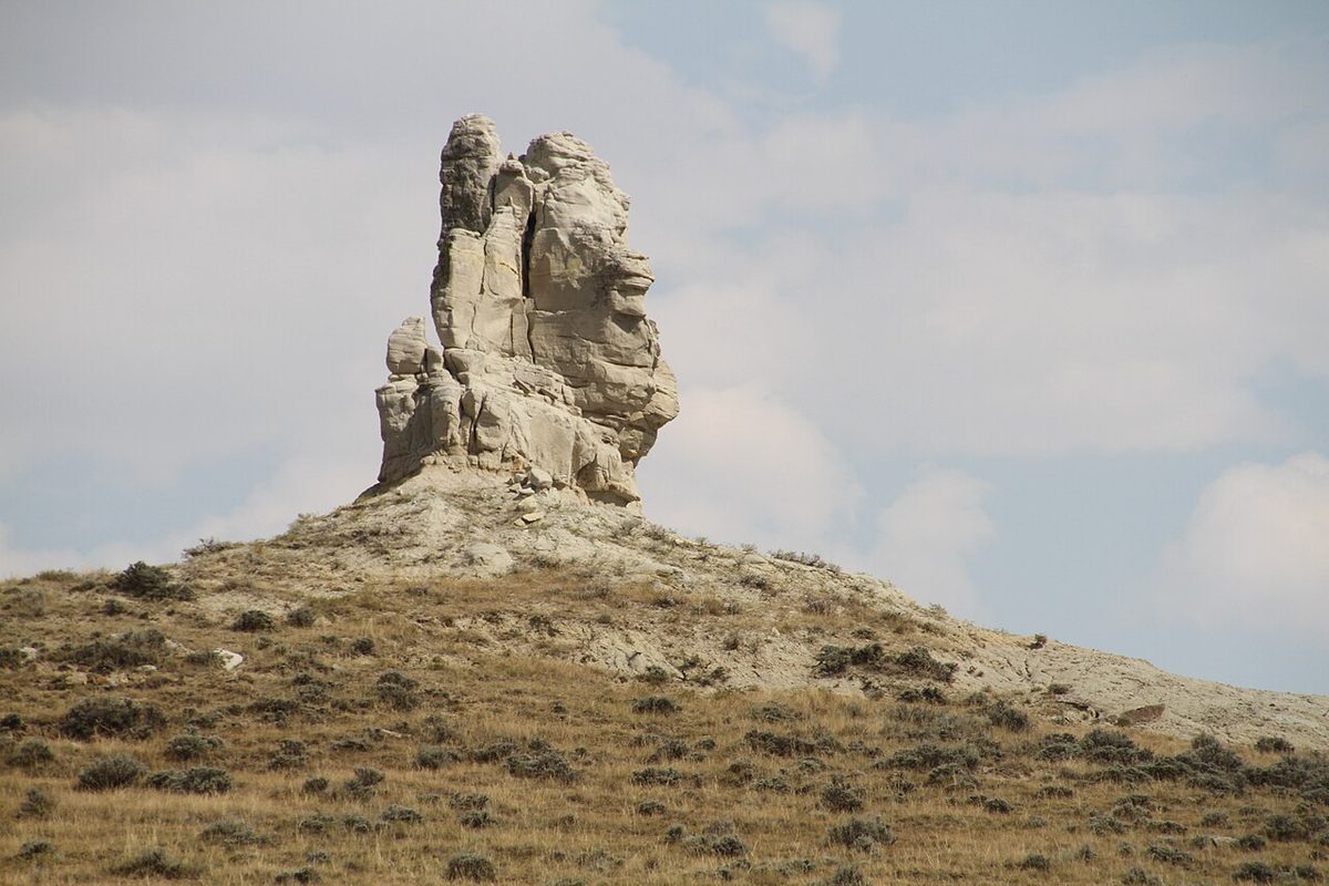 Teapot Rock, north of Casper, Wyoming, which gave the reserve its name. It no longer looks like a teapot.