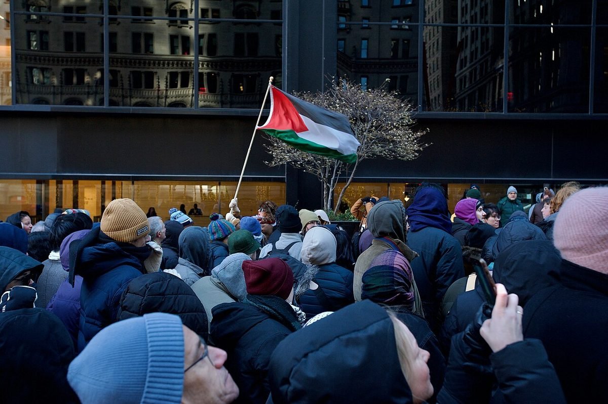 Inauguration block-party crowd, January 2026.